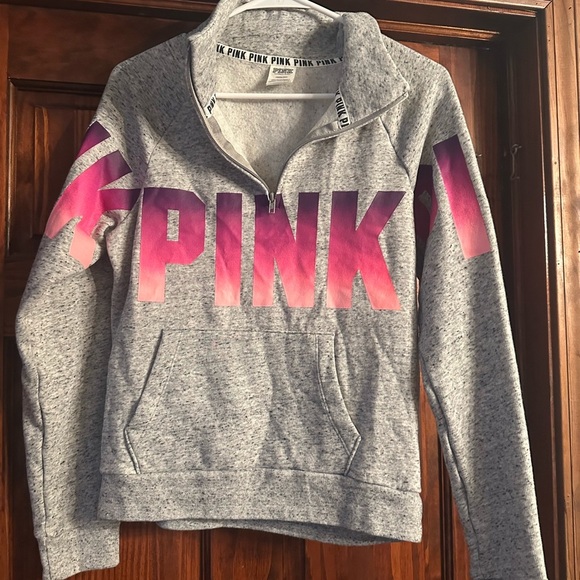 PINK Victoria's Secret Women's Gray and Pink Sweater - Picture 1 of 3